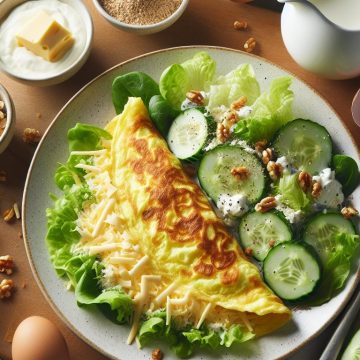 Omelette Gourmande et Salade Verte Crémeuse