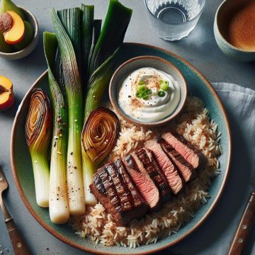 Délice Équilibré de Riz et Steak aux Poireaux