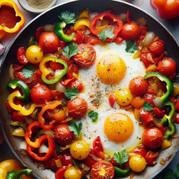 Chakchouka aux Œufs et Légumes Colorés
