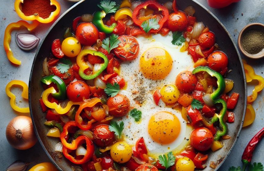 Chakchouka aux Œufs et Légumes Colorés