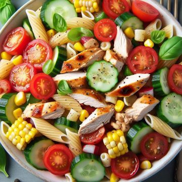 image-117 Salade de Pâtes au Poulet et Légumes Croquants