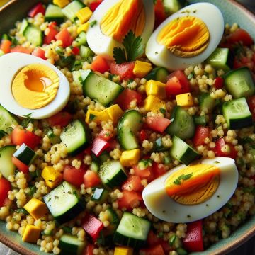 Salade de Boulghour aux Œufs Durs et Légumes Croquants