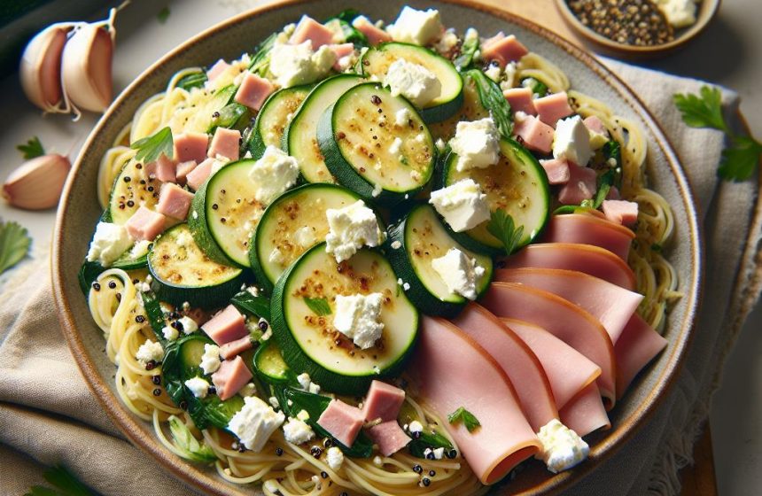 Spaghetti de Quinoa aux Courgettes Sautées et Fêta
