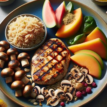 image-128 Escalope de Poulet au Curry avec Riz et Melon Frais