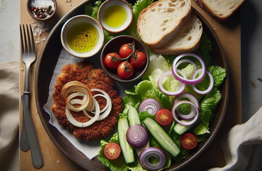 Steak Haché à l’Oignon et Salade Croquante