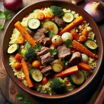Couscous Méditerranéen aux Légumes et Viande