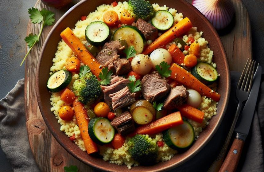 Couscous Méditerranéen aux Légumes et Viande