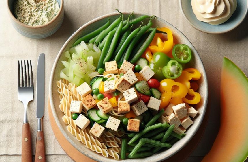 Salade de Pâtes au Tofu et Légumes Croquants