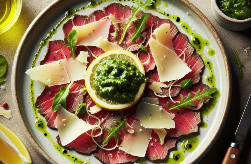 Carpaccio de Bœuf au Parmesan et Pesto Citronné