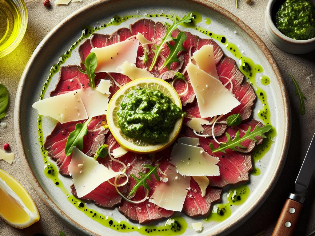 image-14 Carpaccio de Bœuf au Parmesan et Pesto Citronné