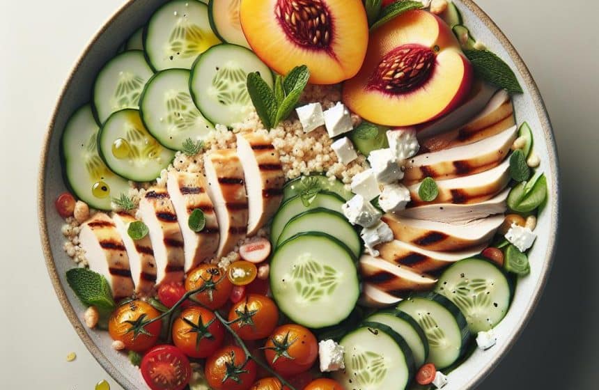 Salade Méditerranéenne au Poulet et Nectarine