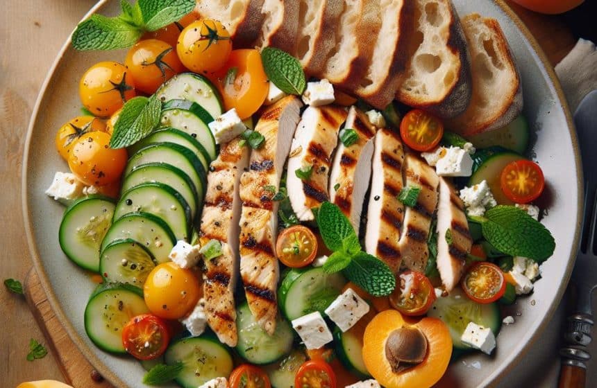 Salade Méditerranéenne au Poulet et Abricots