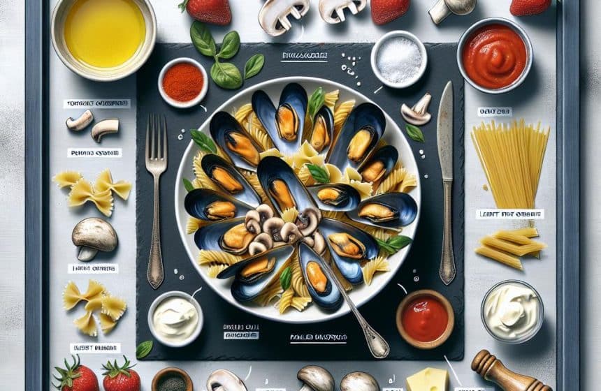 Fricassée de Pâtes et Moules aux Champignons et Paprika