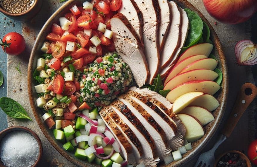 Salade de Taboulé et Rôti de Dinde aux Pommes