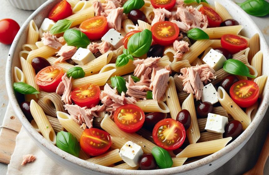 Salade de Pâtes au Thon, Tomates et Mozzarella
