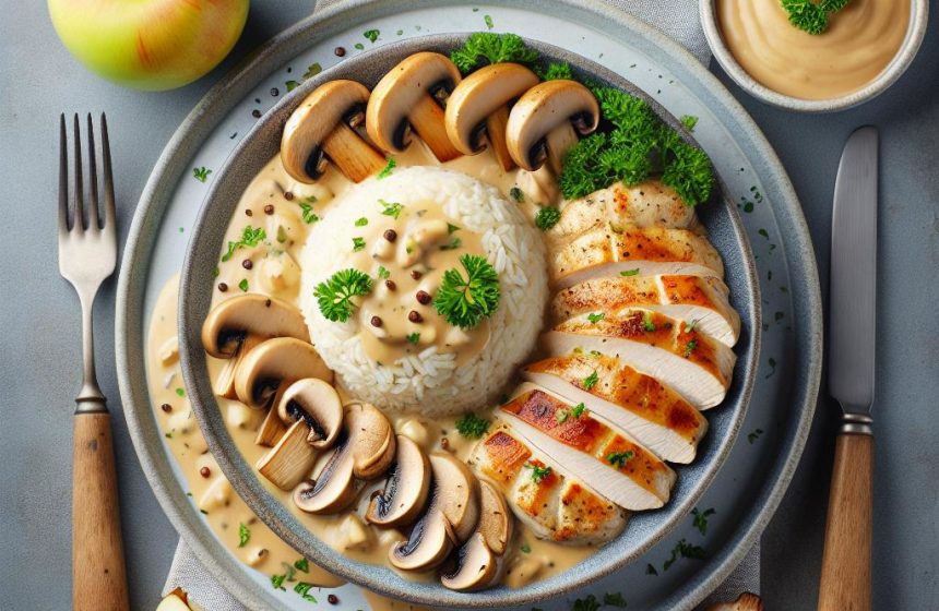 Délice de Poulet Crémeux aux Champignons