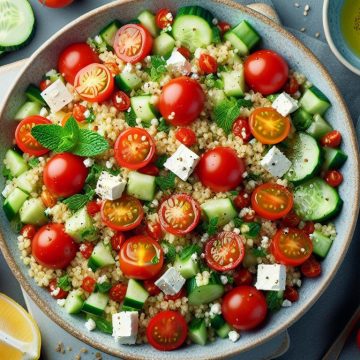 Taboulé Méditerranéen aux Tomates Cerises, Concombre et Feta
