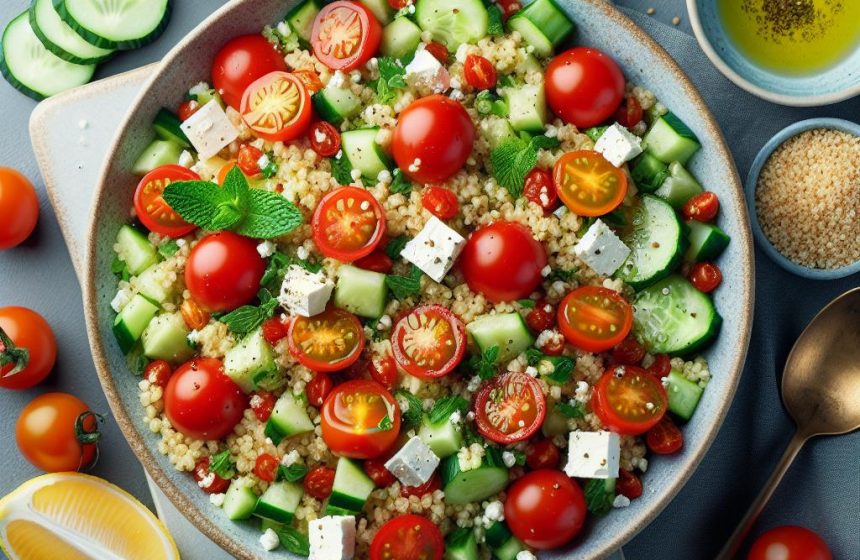 Taboulé Méditerranéen aux Tomates Cerises, Concombre et Feta