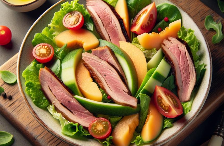 Salade Gourmande au Magret de Canard Fumé et Melon