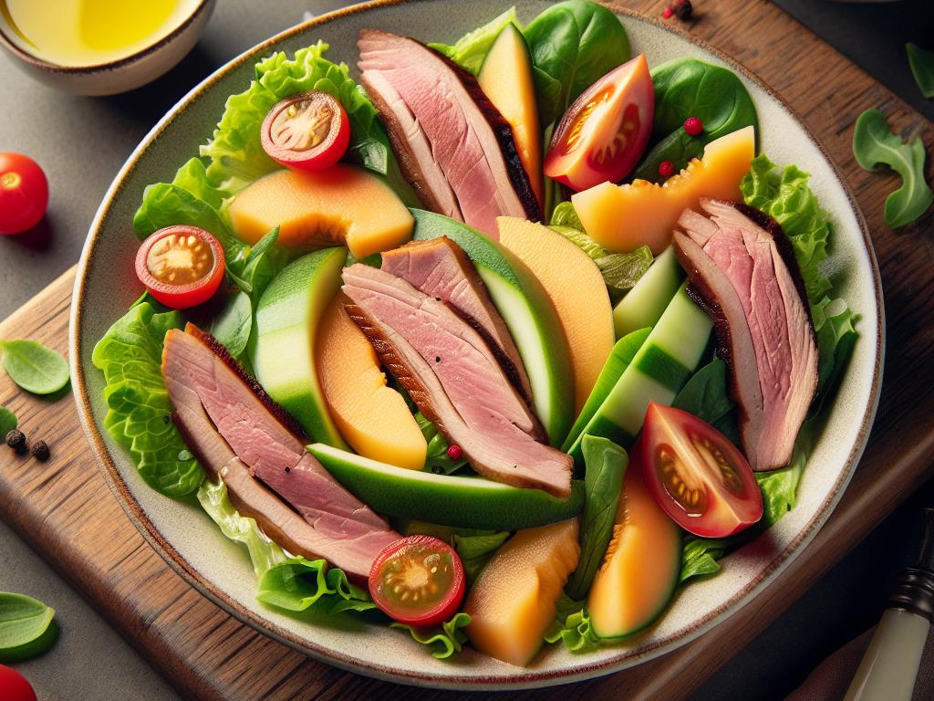 image-30 Salade Gourmande au Magret de Canard Fumé et Melon