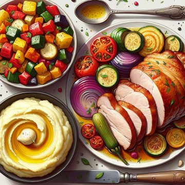 image-46 Porc Rôti avec Purée de Pommes de Terre et Ratatouille