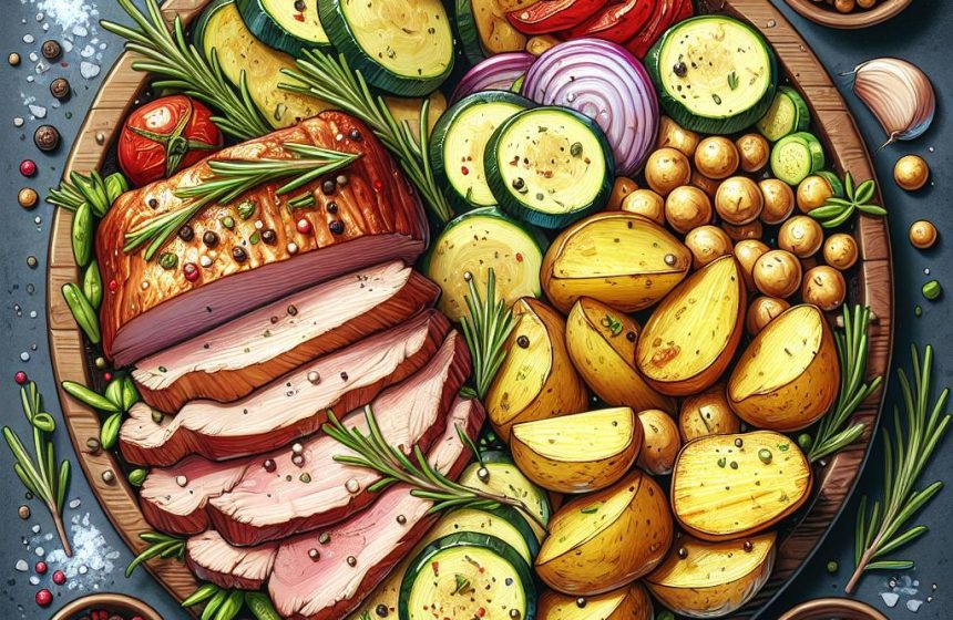 Porc Rôti aux Légumes Méditerranéens