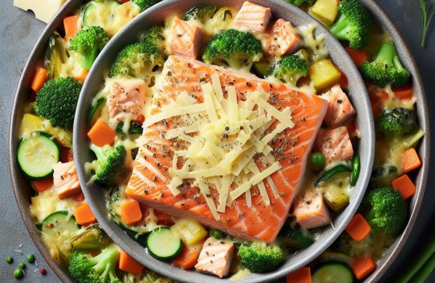 Gratin de Saumon aux Légumes et Fromage