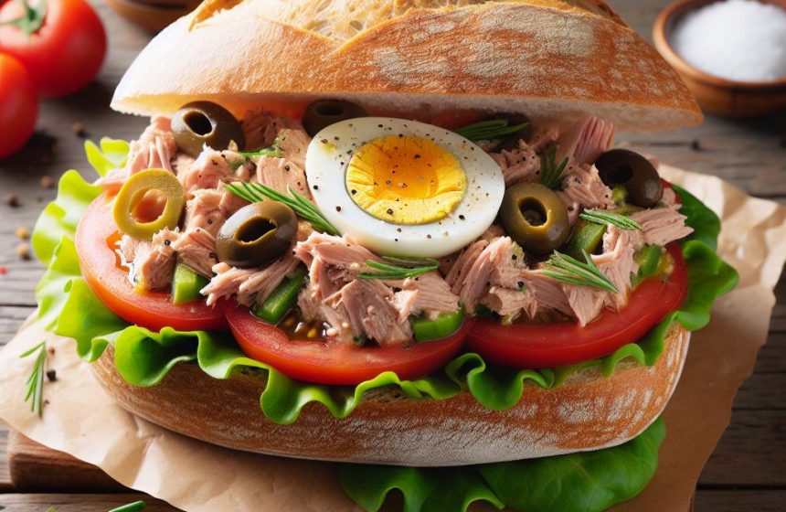 Pan Bagnat Méditerranéen au Thon et Œuf