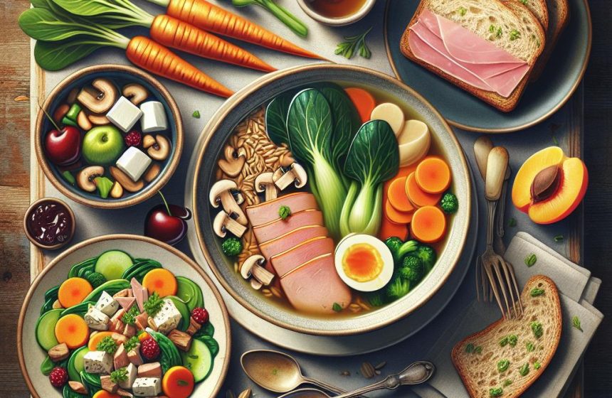 Bouillon Asiatique aux Légumes et Salade Composée Gourmande