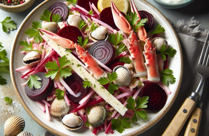 Salade de Betterave et Crustacés aux Bâtonnets de Crabe