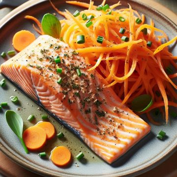 Saumon Vapeur et Carottes Râpées à la Vinaigrette