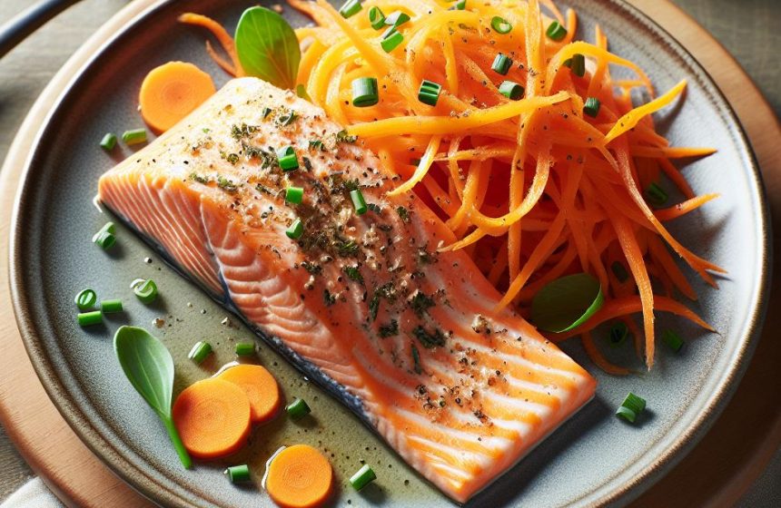 Saumon Vapeur et Carottes Râpées à la Vinaigrette
