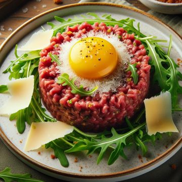 Tartare de Bœuf Raffiné au Parmesan et Roquette