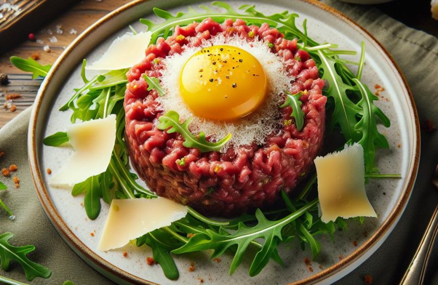 Tartare de Bœuf Raffiné au Parmesan et Roquette