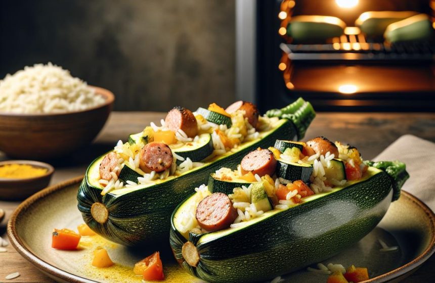 Courgettes Farcies au Riz et Chaire à Saucisse