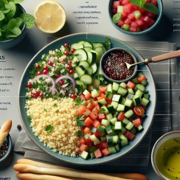 Taboulé Méditerranéen avec Gressins et Compote de Fruits