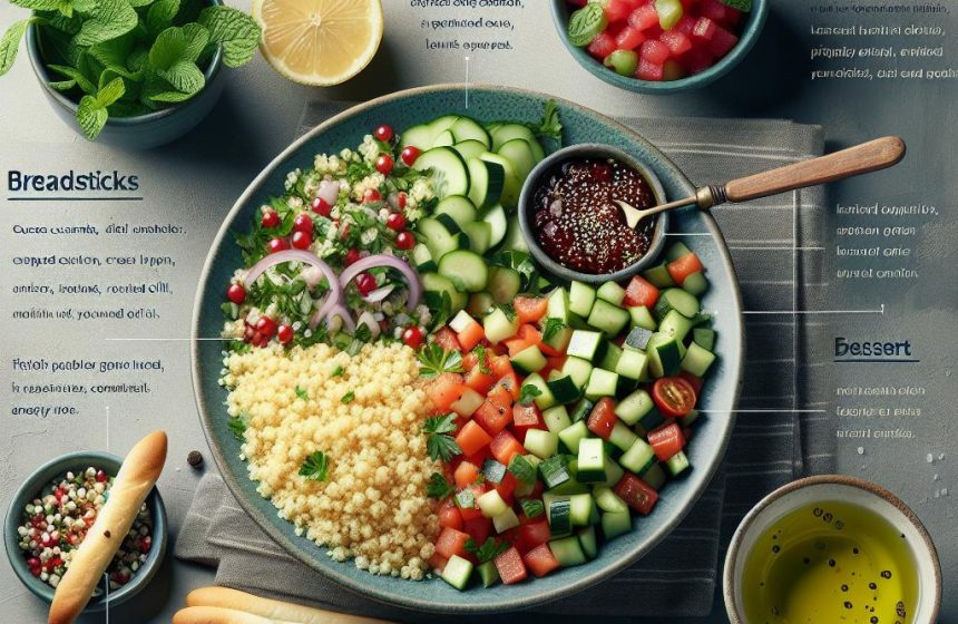 Taboulé Méditerranéen avec Gressins et Compote de Fruits