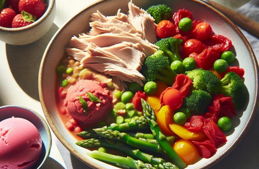 Ragoût de Dindonneau aux Légumes et Sorbet Framboise