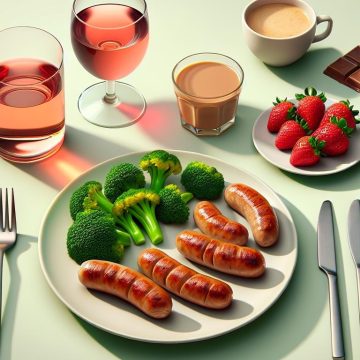 Délice de Chipolatas à la Dinde et Brocolis avec Douceur de Fraises