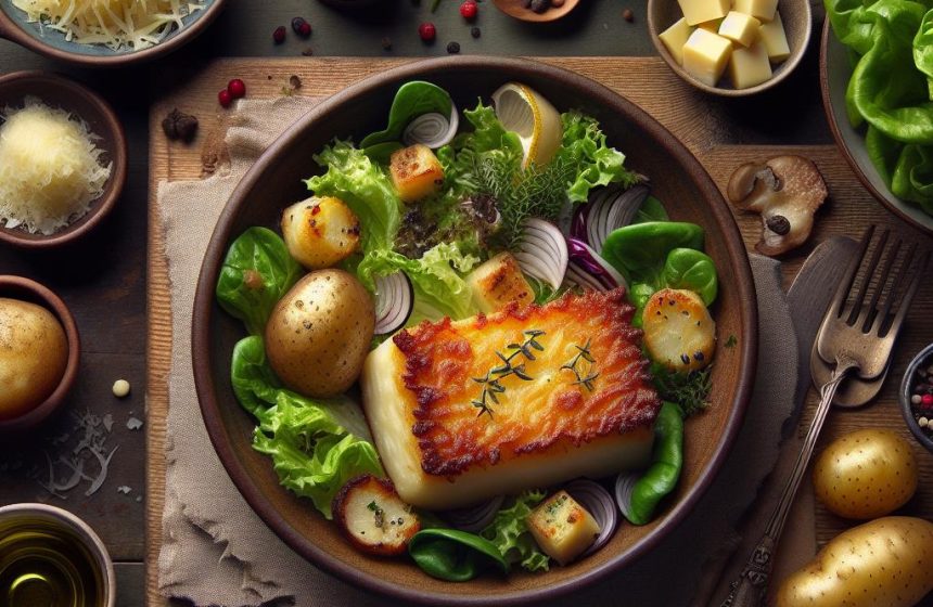 Gratin de Brandade de Morue avec Salade de Mâche