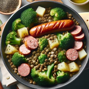 Délice de Lentilles aux Brocolis et Saucisse de Strasbourg