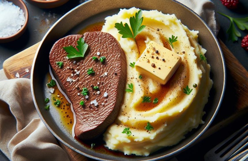 Tranche de Foie avec Purée de Pommes de Terre