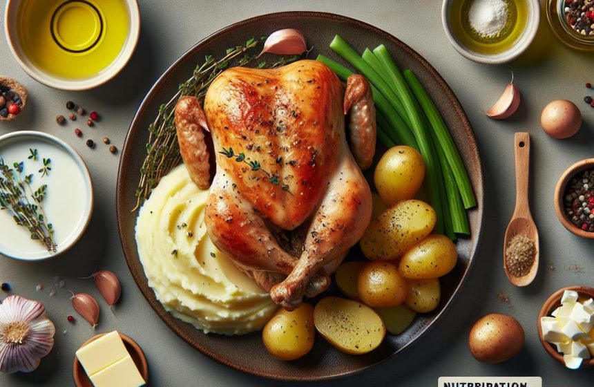 Coquelet Rôti avec Purée de Pommes de Terre