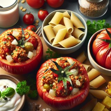 Tomates Farcies Gourmandes et Pâtes Savoureuses