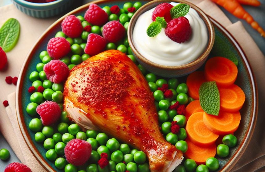 Délice de Poulet au Paprika avec Petits Pois et Carottes