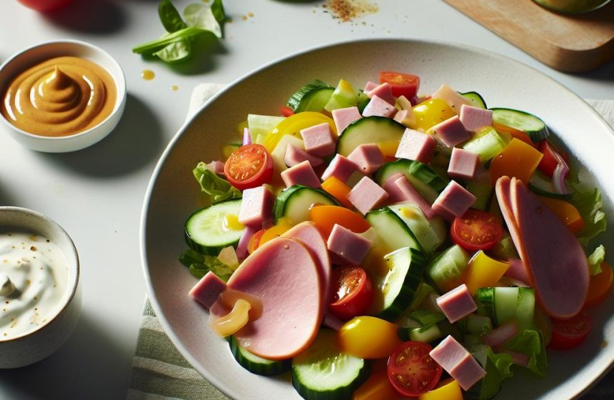Salade Fraîcheur aux Dés de Jambon et Macédoine
