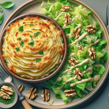 Gratin de Pommes de Terre avec Salade de Mâche