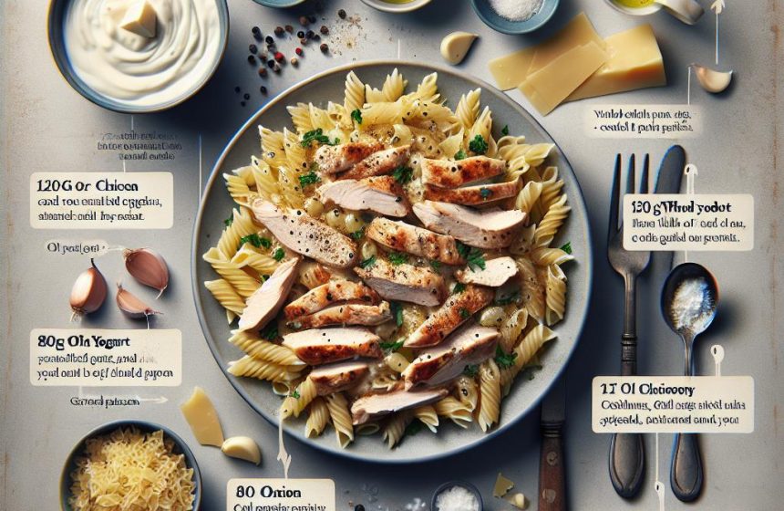 Poulet Crémeux aux Pâtes et Yaourt Gourmand