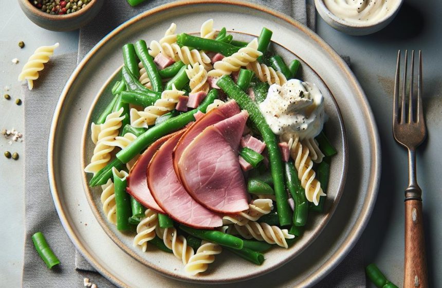 Pâtes aux Haricots Verts et Jambon avec Skyr