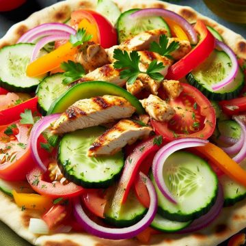 Taouk au Poulet et Crudités Fraîches